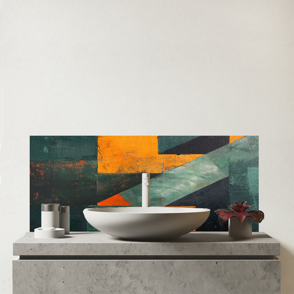 Warren Reed Designer Dynamic Angles Bathroom Splashback 25 x 60cm Image 1