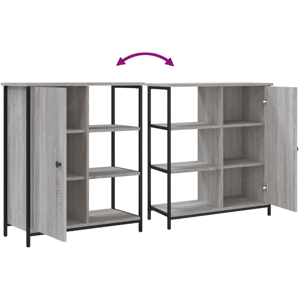 vidaXL Single Door 3 Shelf Grey Sonoma Sideboard Image 9