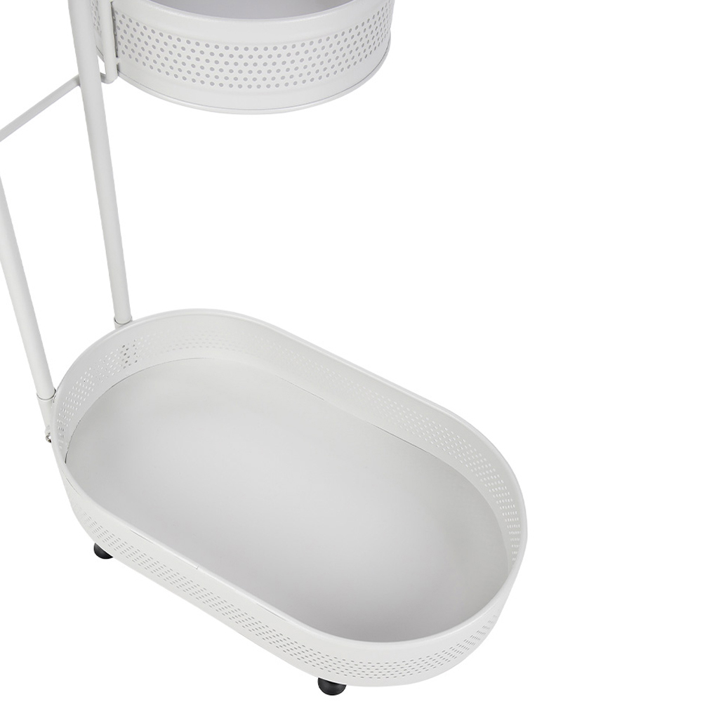 Living and Home White 2 Tier Metal Kitchen Rotating Spice Rack Image 3