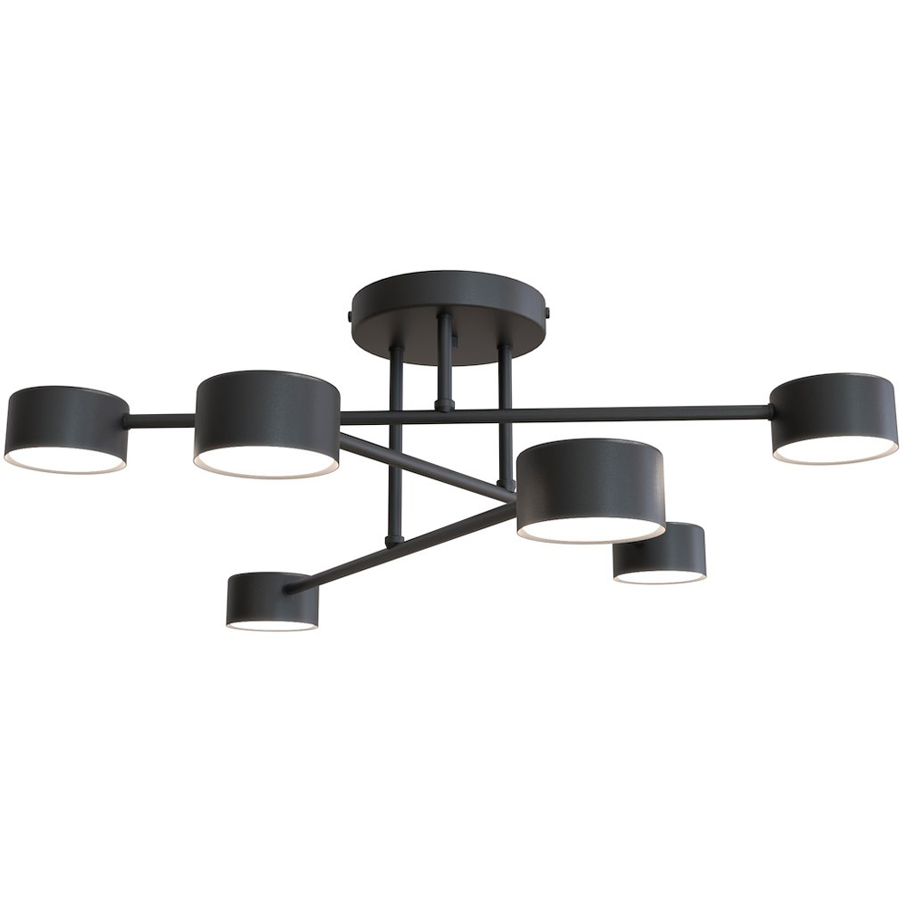 Emibig Halo 6 Light Black GX53 Ceiling Light Image 1