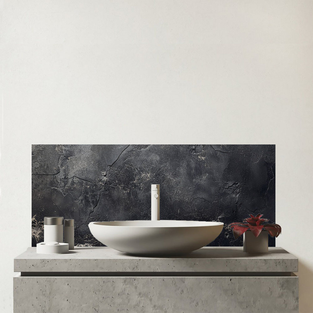 Warren Reed Designer Dark Concrete Effect Bathroom Splashback 25 x 60cm Image 1