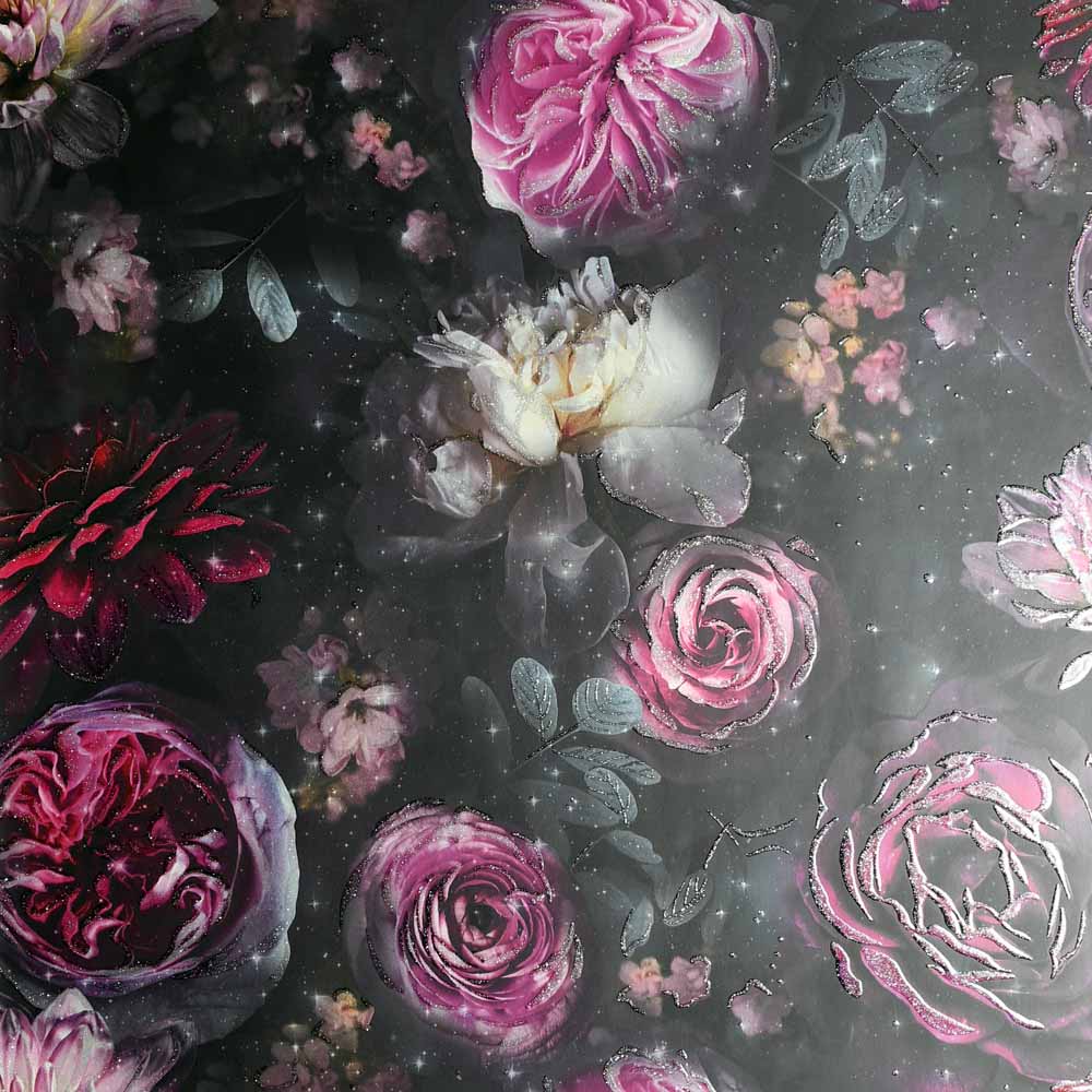 Arthouse Dark Magic Floral Glitter Wallpaper Multi Image