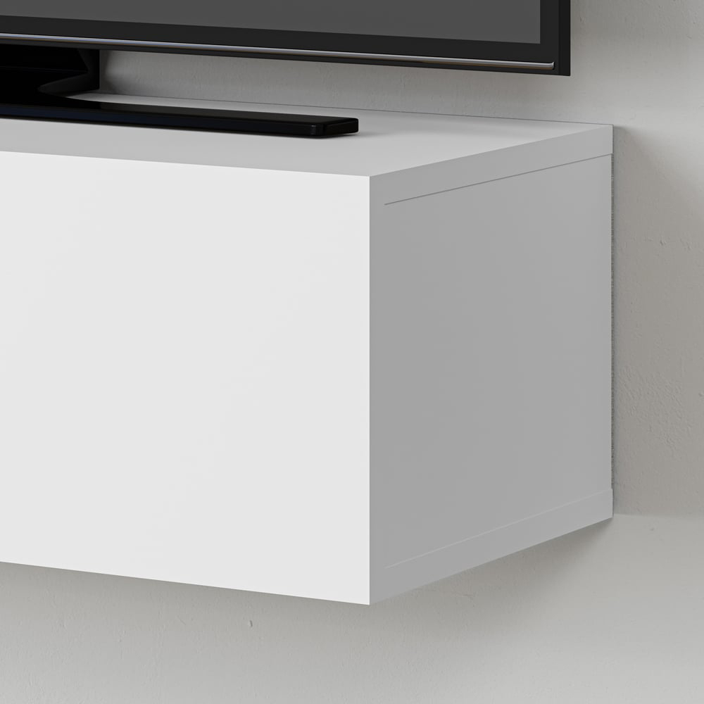 Decortie Francy 2 Door White Modern Wall Mounted TV Unit  Image 3