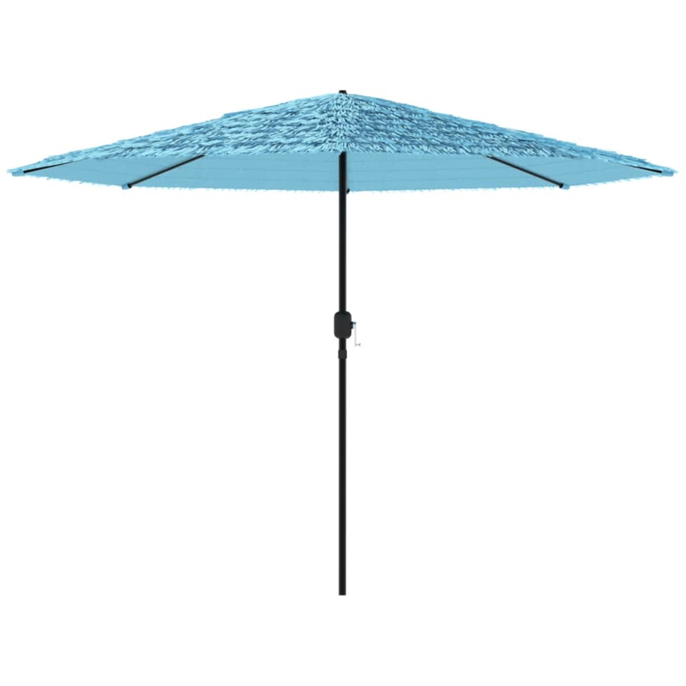 vidaXL Blue Straw Top Garden Parasol with Steel Pole 3.2m Image 3
