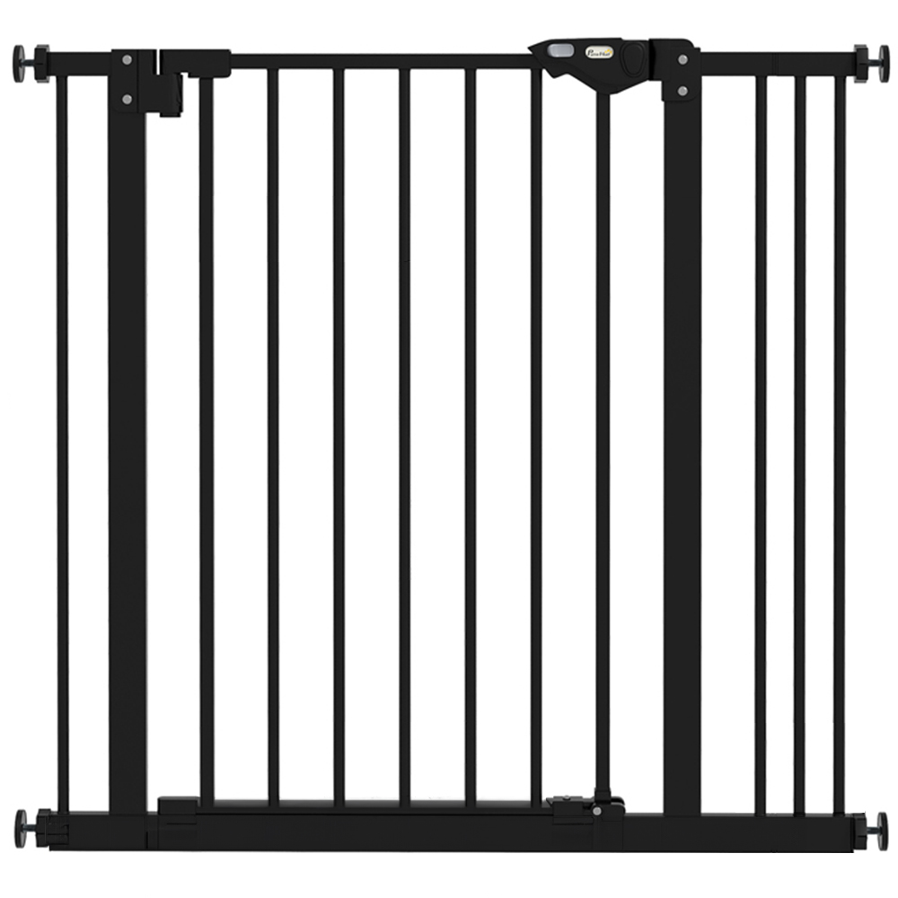 PawHut Black 74-87cm Pet Safety Gate Image 1
