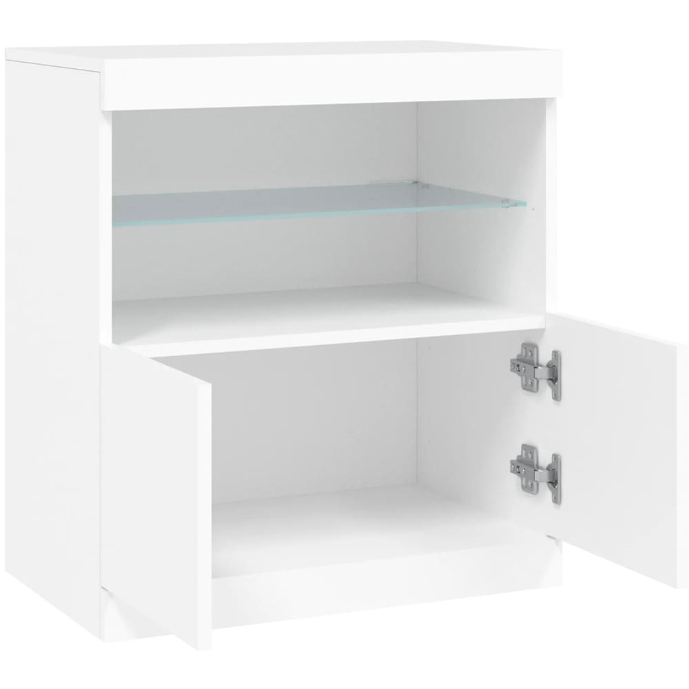 vidaXL 2 Door 2 Shelf White LED Sideboard Image 6