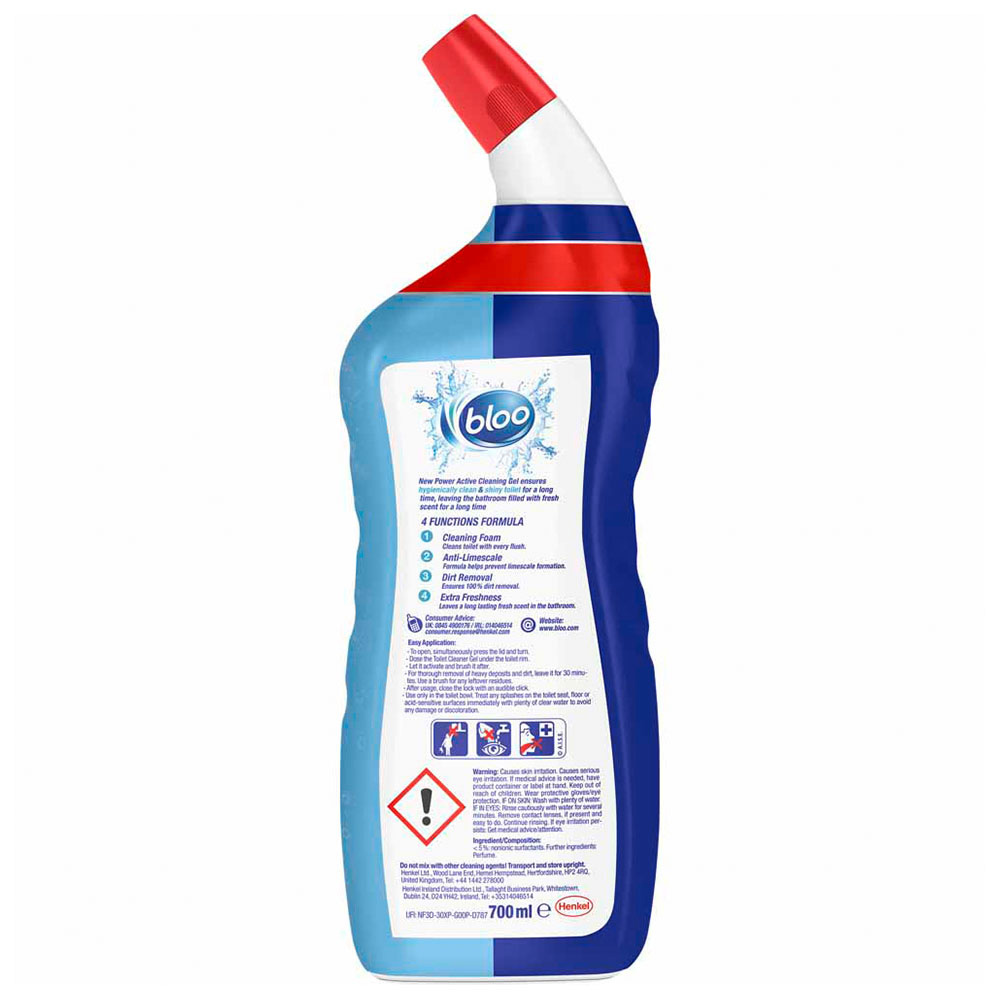 Bloo Power Active Ocean Toilet Cleaner Gel 700ml Wilko
