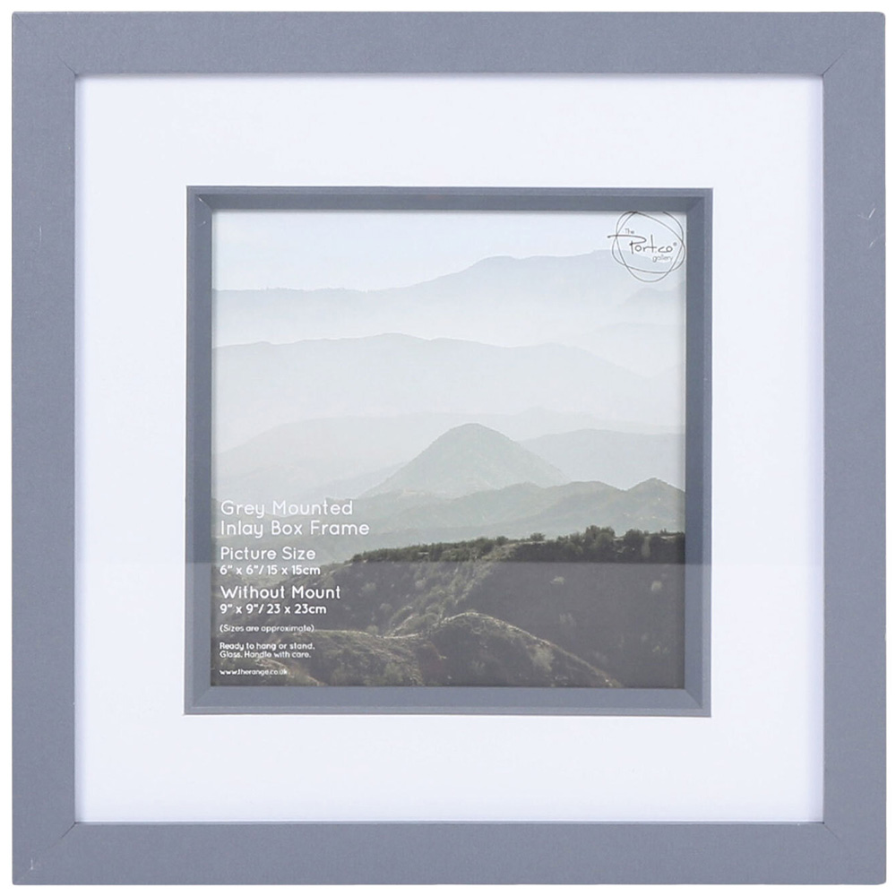 The Port. Co Gallery Inlay Grey Mounted Box Photo Frame 6 x 6 inch Image
