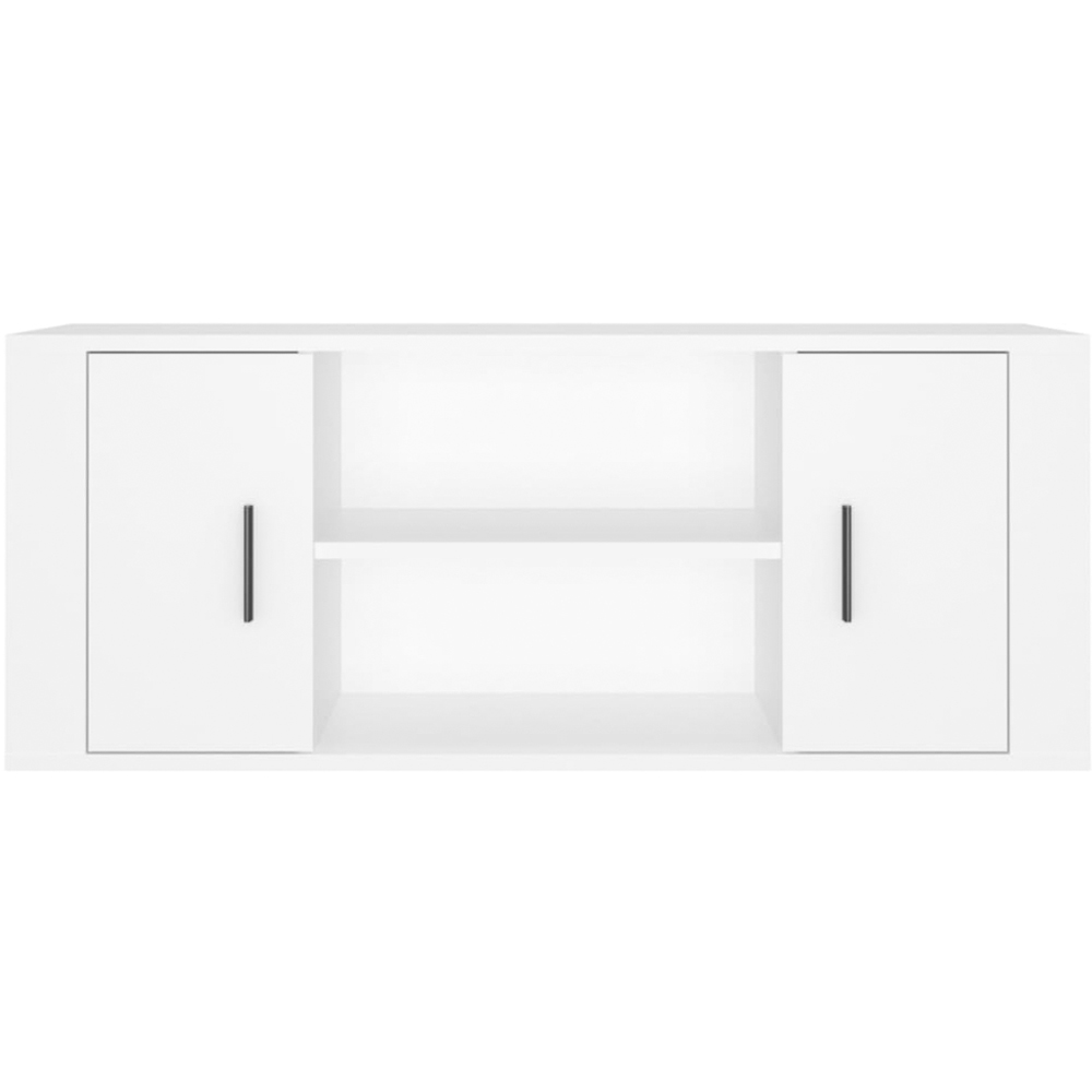 vidaXL 2 Door 2 Shelf White TV Cabinet Image 5