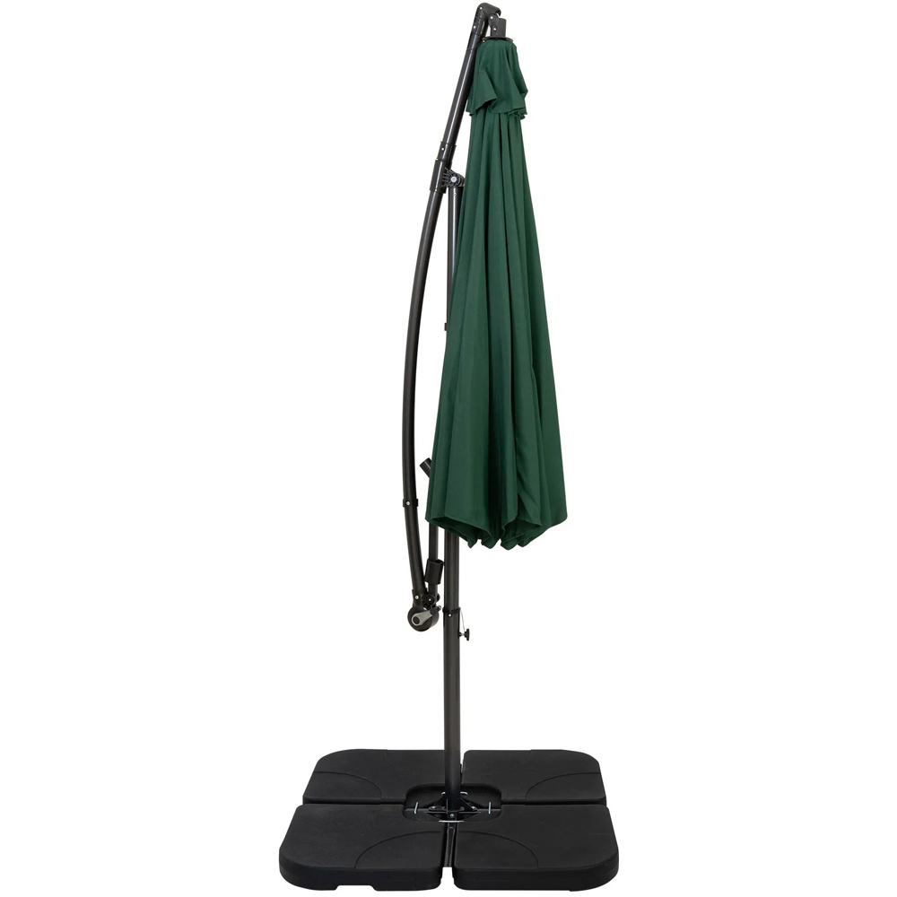 MonsterShop Green Cantilever Parasol with Square Base 3m Image 3