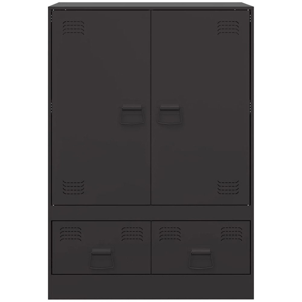 vidaXL 2 Door 2 Drawer Black Steel Highboard Image 6