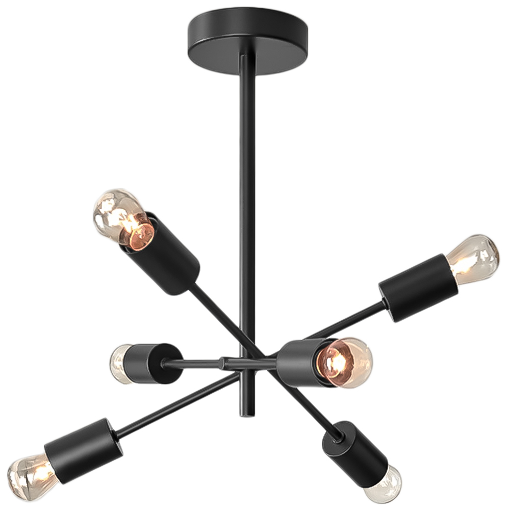 Furniturebox Laela Modern Sputnik Chandelier Black Ceiling Light Image 1