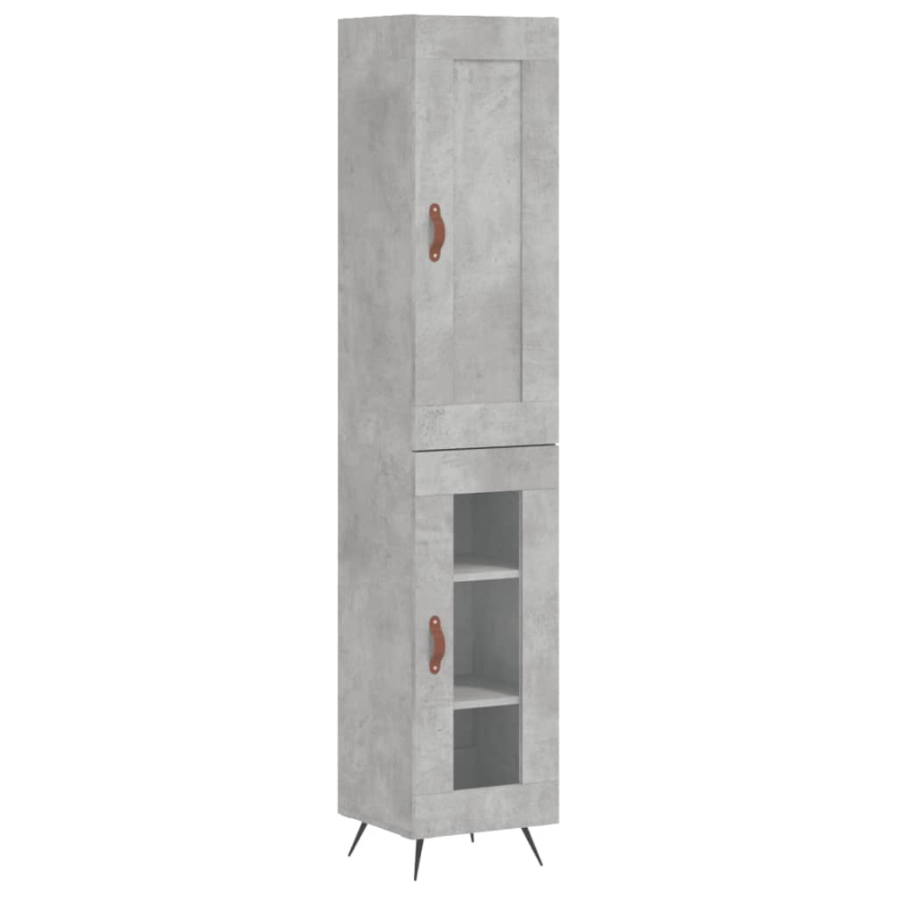 vidaXL 2 Door Concrete Grey Highboard Image 2