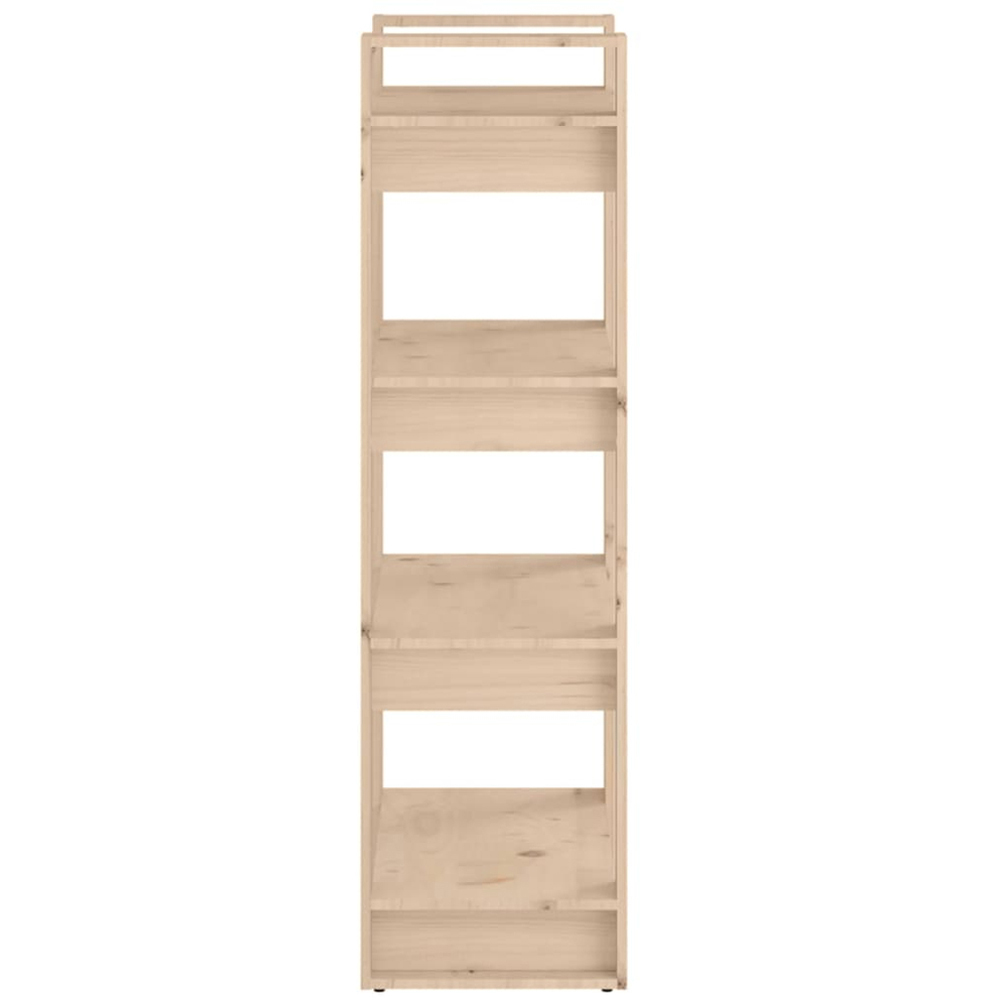 vidaXL 4 Shelf Natural Solid Pine Wood Bookcase Image 5