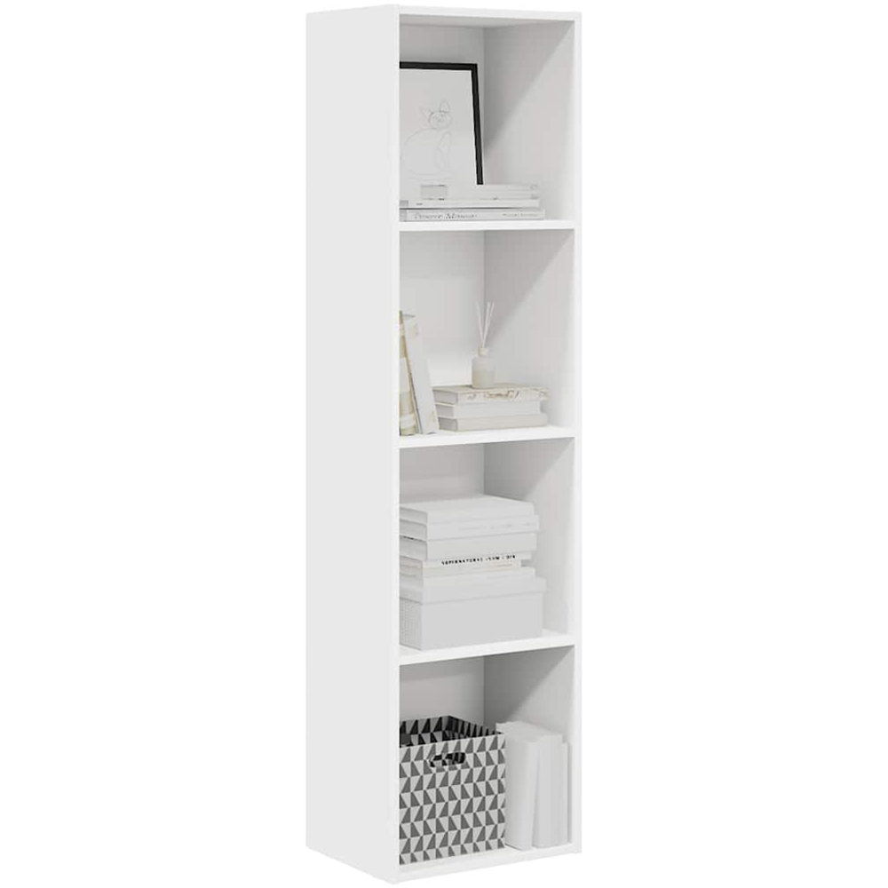 vidaXL 4 Shelf White Bookcase Image 4