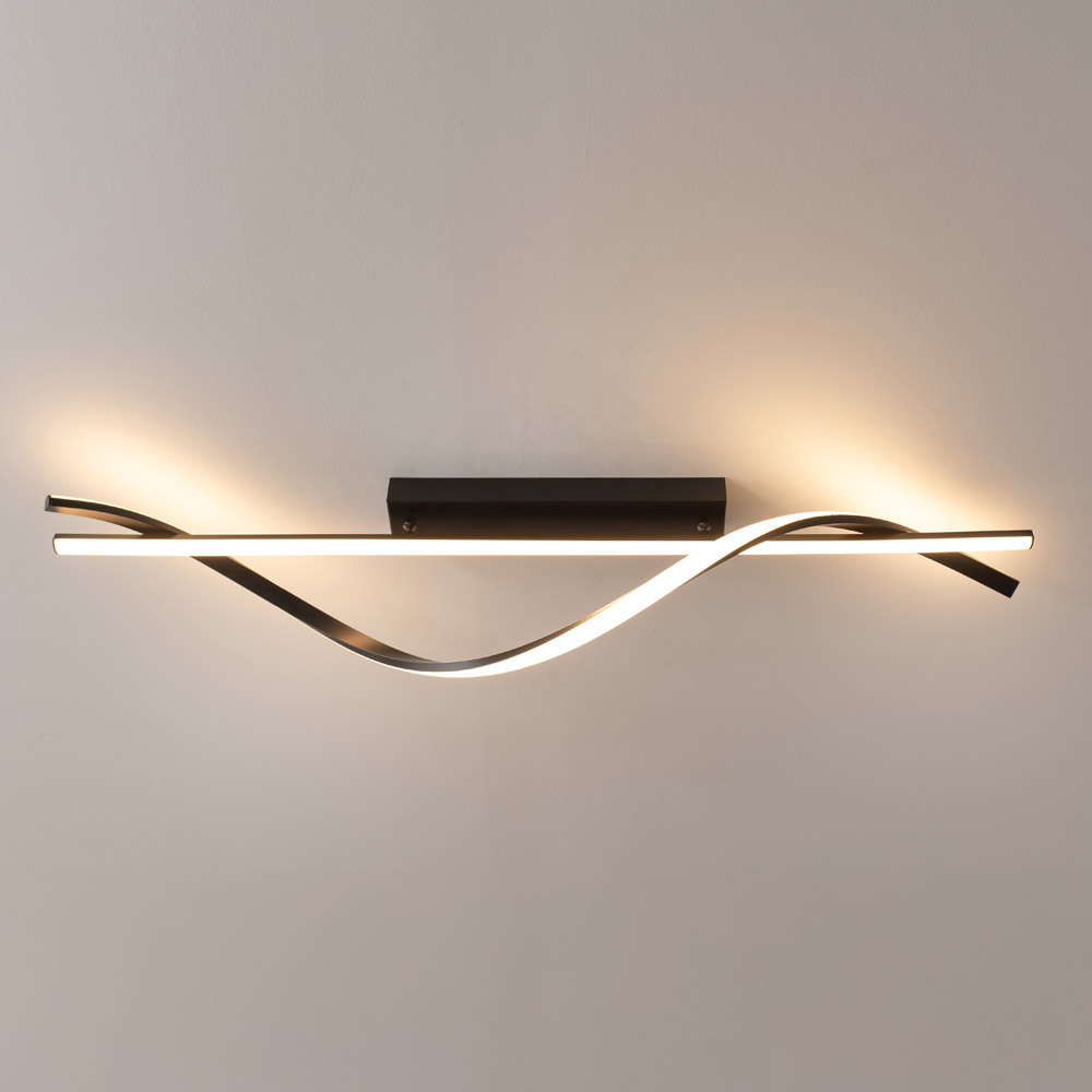 ValueLights Infinity Black Twisted Bar Integrated LED Ceiling Light Image 4