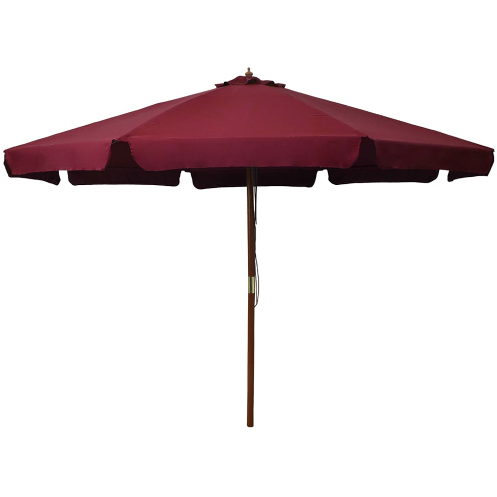 vidaXL Red Garden Parasol with Wooden Pole 3.3m Image 1