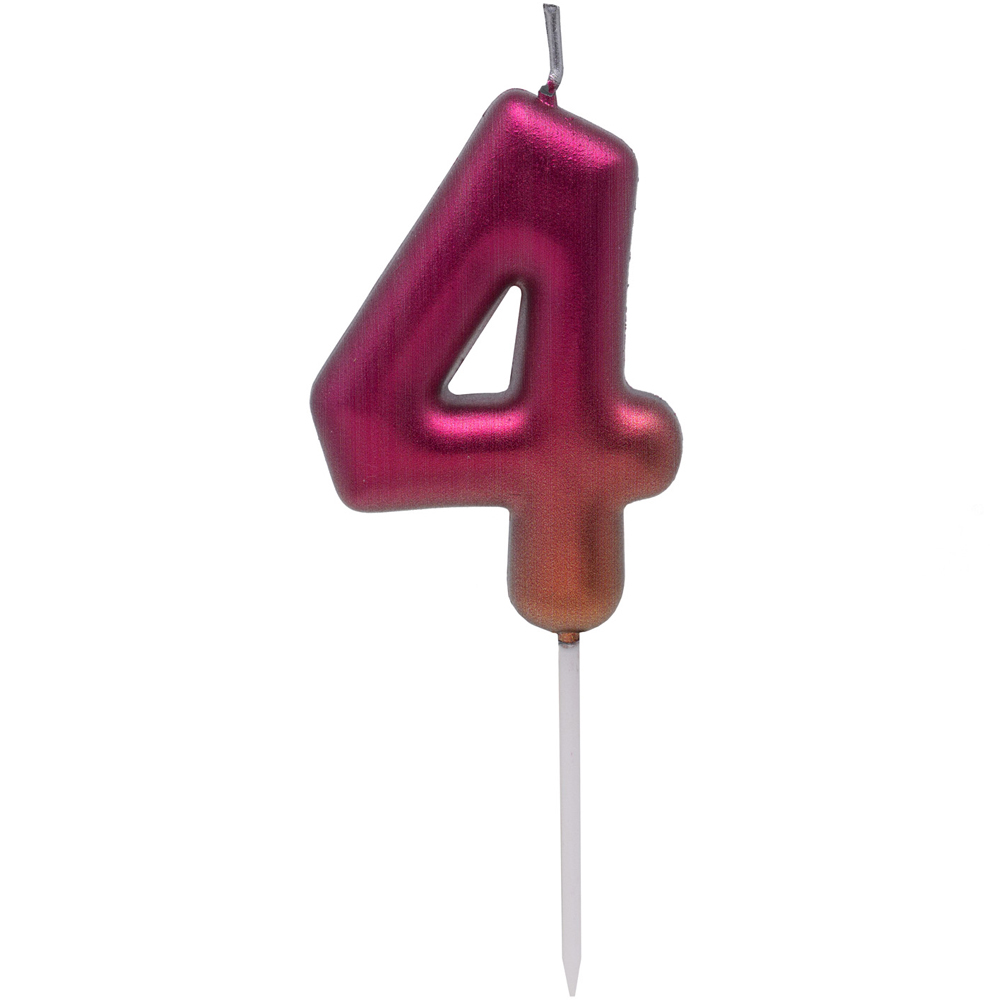 Coloured Number Candle - Pink / 4 Image 1