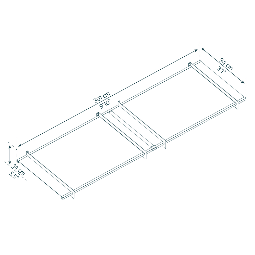Palram Canopia Nancy 3000 Grey Clear Door Canopy 3 x 0.9m Image 5