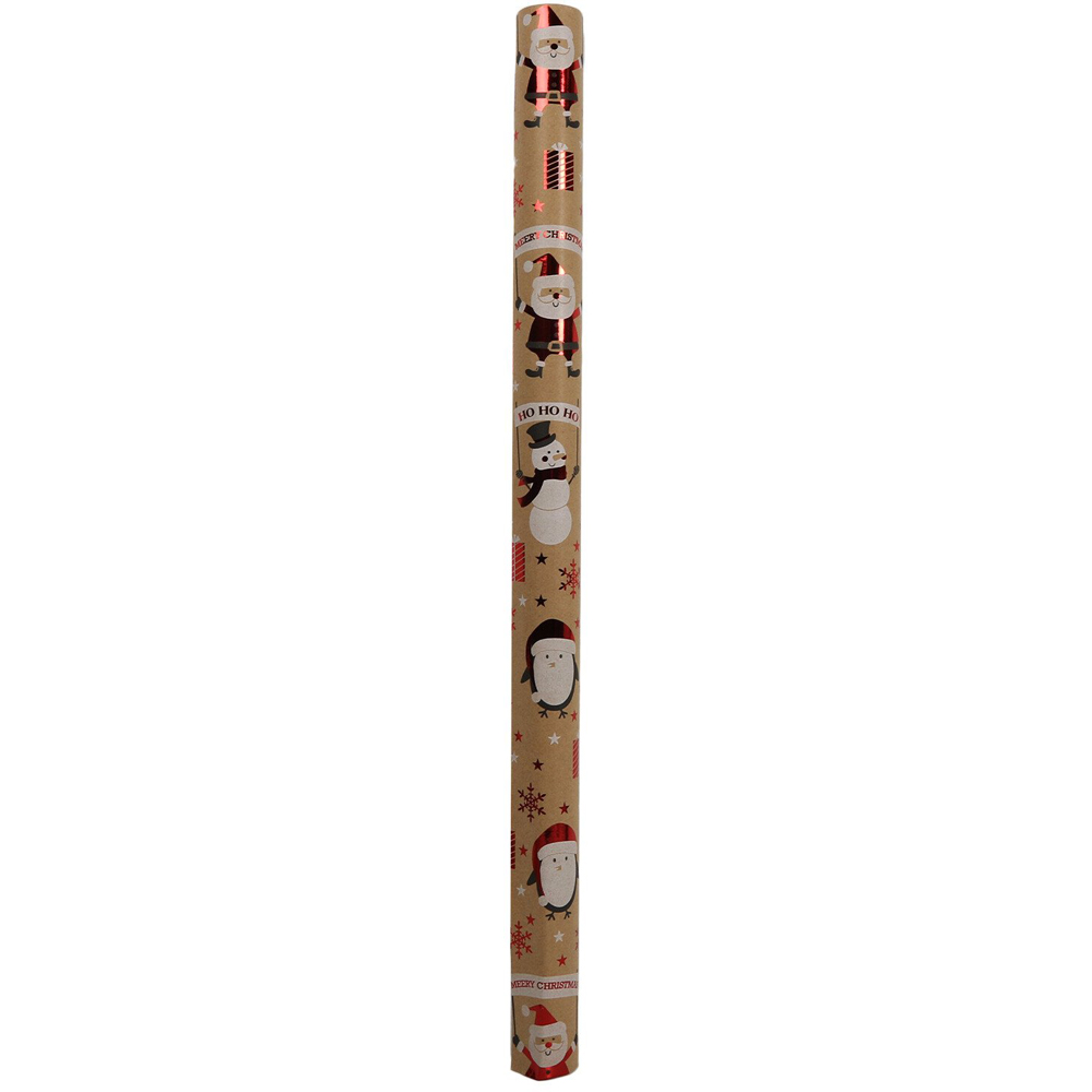 Kraft Foiled Wrapping Paper 8m - Brown Image 4