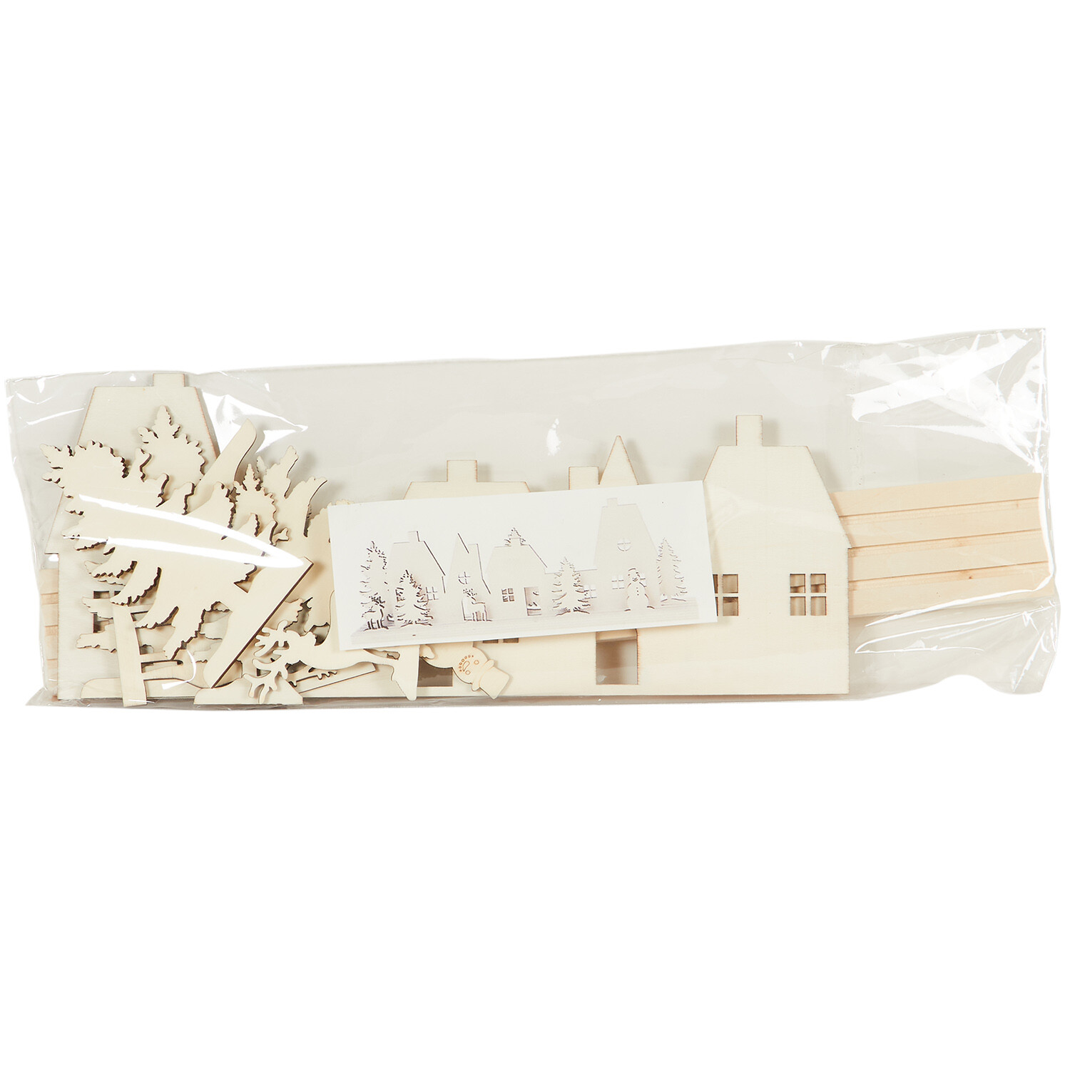 Wooden Layered Village Scene - Wood Image 1