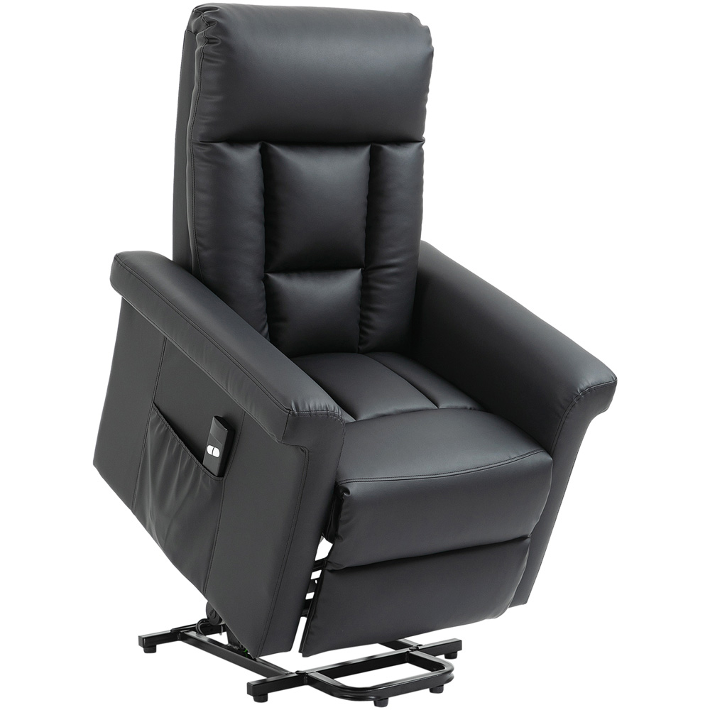 Portland Black PU Leather Power Lift Recliner Chair with Remote Image 2