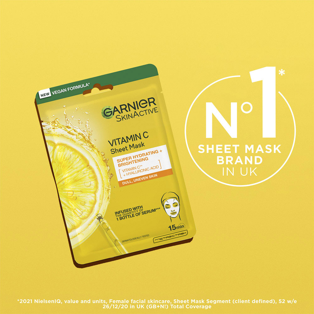 Garnier Skinactive Vitamin C Super Hydrating and Brightening Sheet Mask Image 6