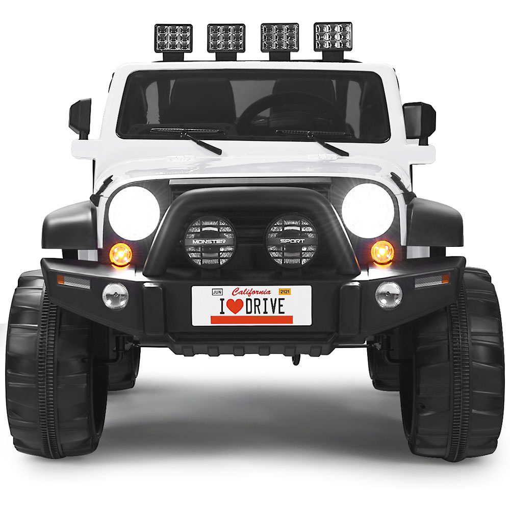 Costway White Electric Kids Ride On Truck with Remote Control 12V Image 3