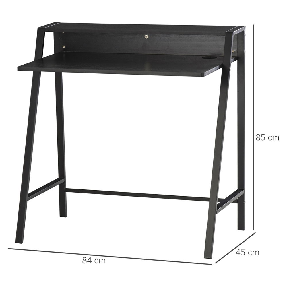 Portland 2-Tier Metal Frame Desk Black Image 5