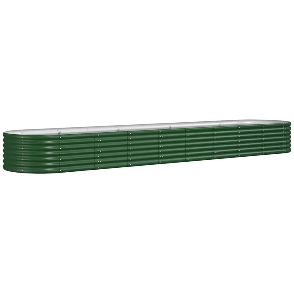 vidaXL Green Galvanised Steel Raised Garden Bed 368 x 80 x 36cm Image 1