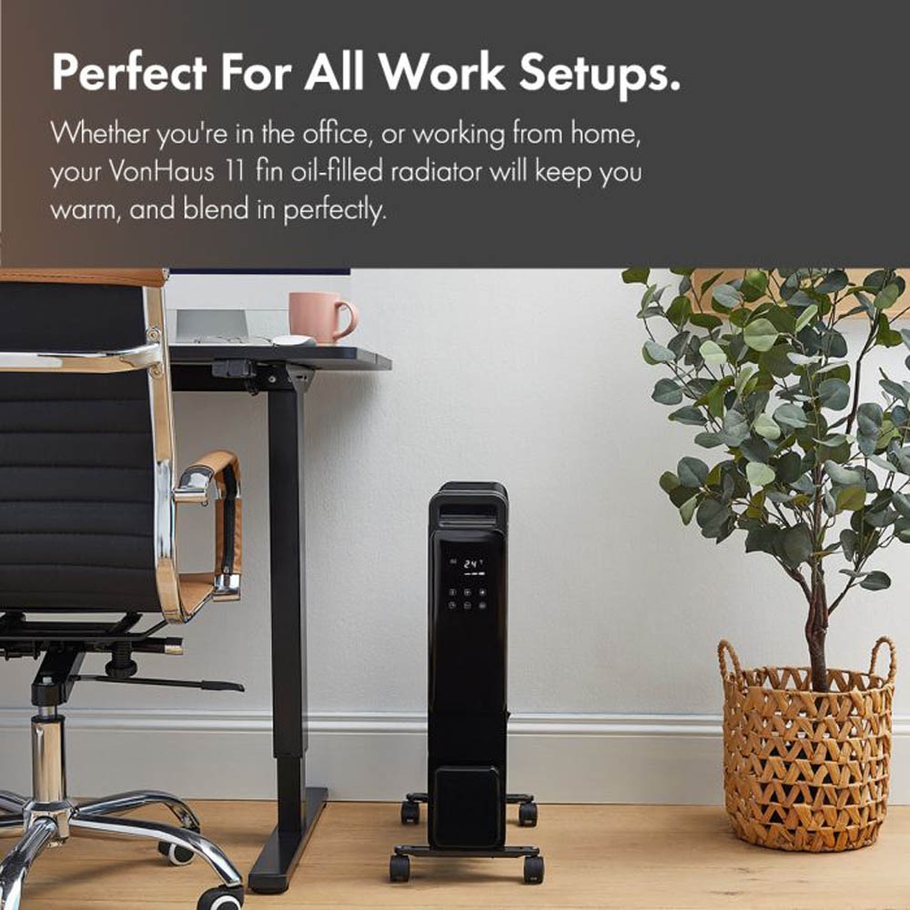 VonHaus 11 Fin Black Digital Oil Filled Radiator Image 7