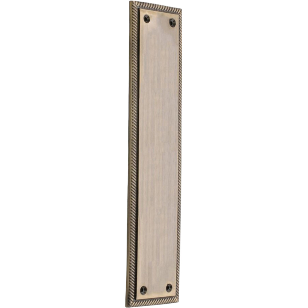 Spira Brass Georgian Plain Square Antique Brass Finger Plush Plate 300mm Image 1