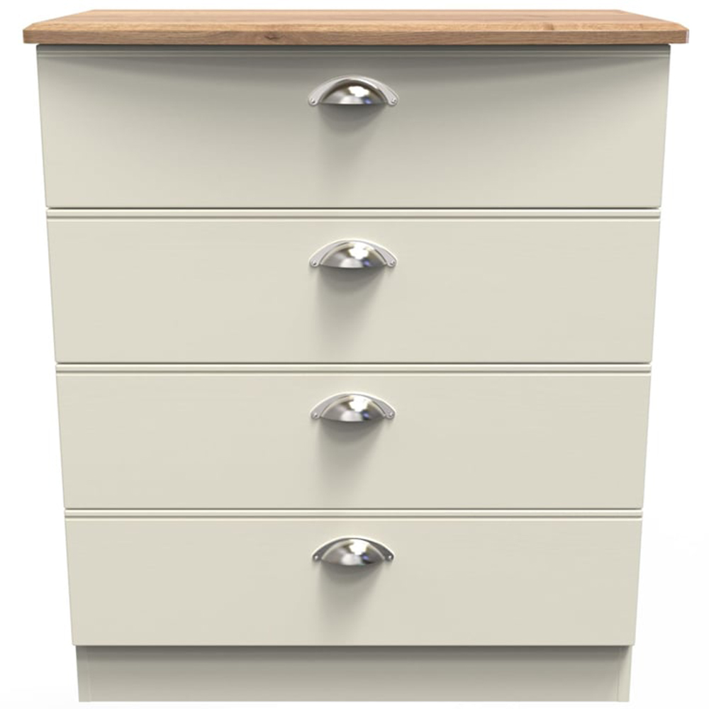Crowndale Victoria 4 Drawer Cream Ash and Oak Chest of Drawer Image 2