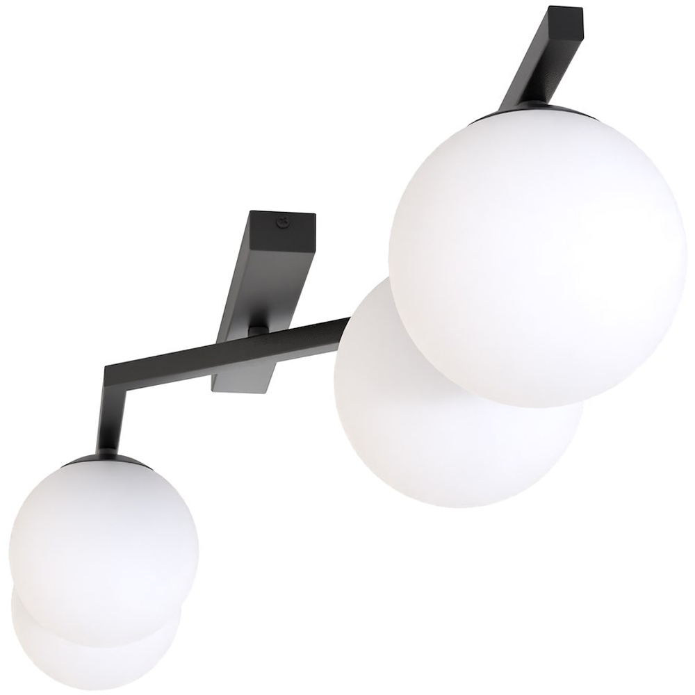 Emibig Nation 4 Light White Shade Black Ceiling Lamp Image 4