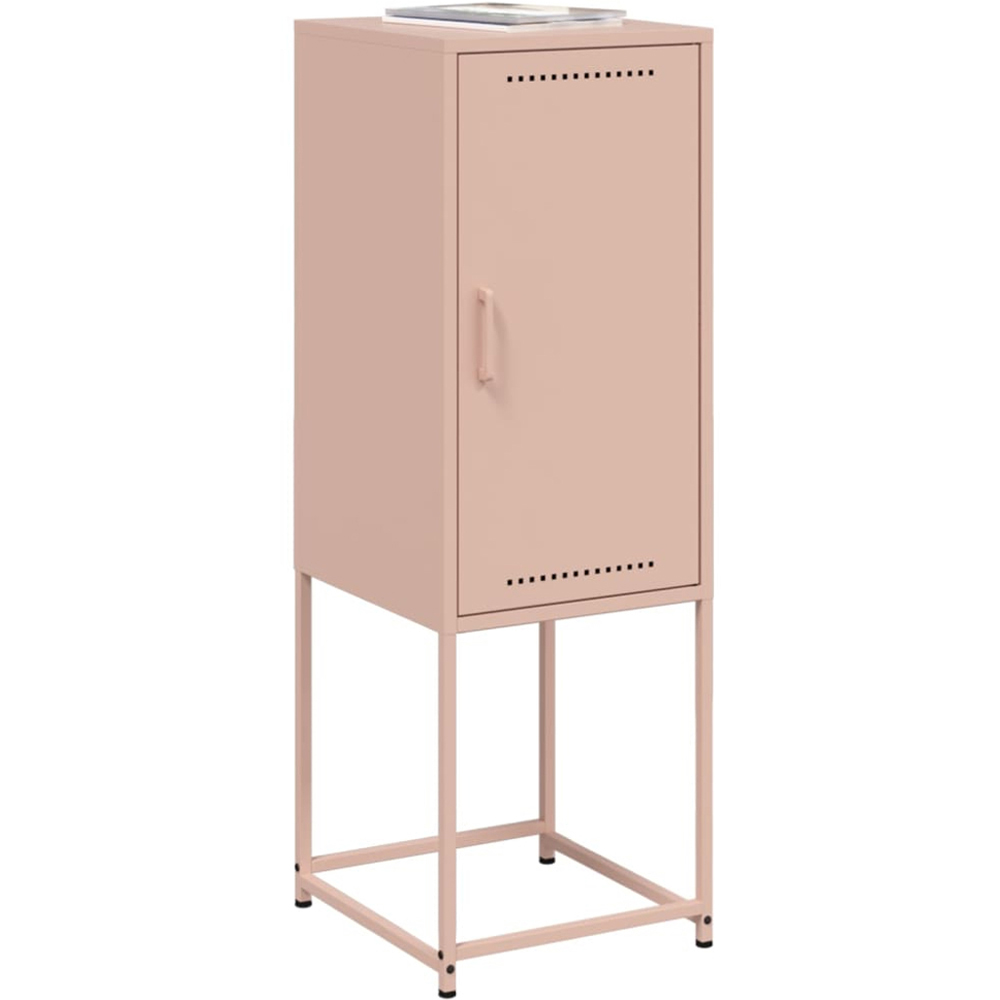 vidaXL Single Door Pink Steel Highboard Image 4