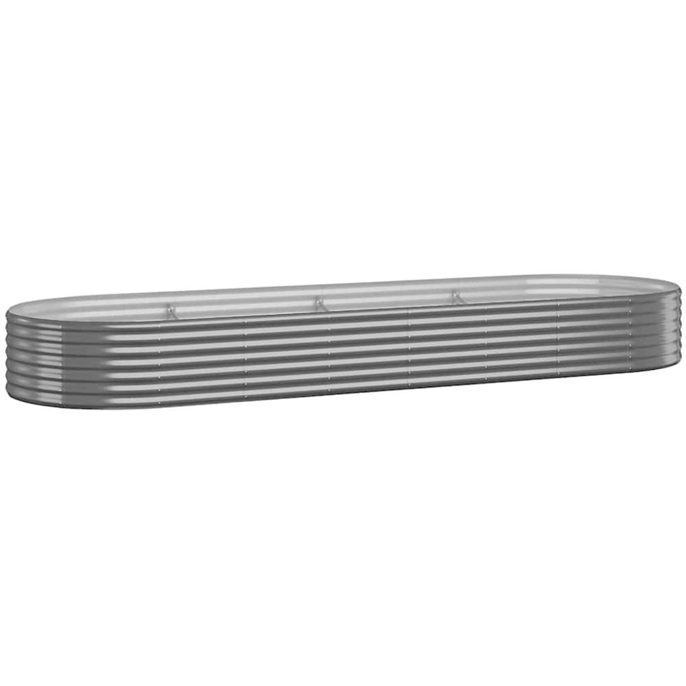 vidaXL Anthracite Galvanised Steel Raised Garden Bed 322 x 100 x 36cm Image 1