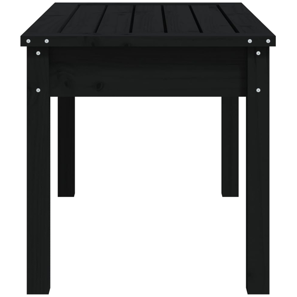 vidaXL Black Solid Pine Wood Slatted Garden Bench 80 x 44 x 45cm Image 4