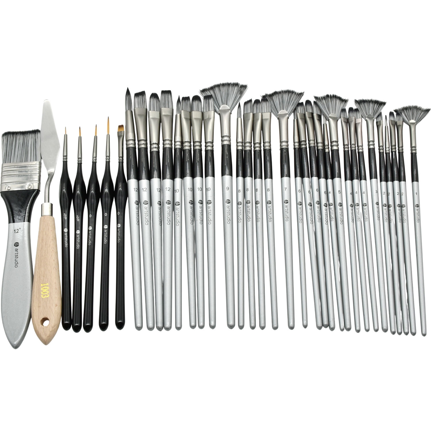 Pack of 36 Premium Paint Brushes Black Image 6