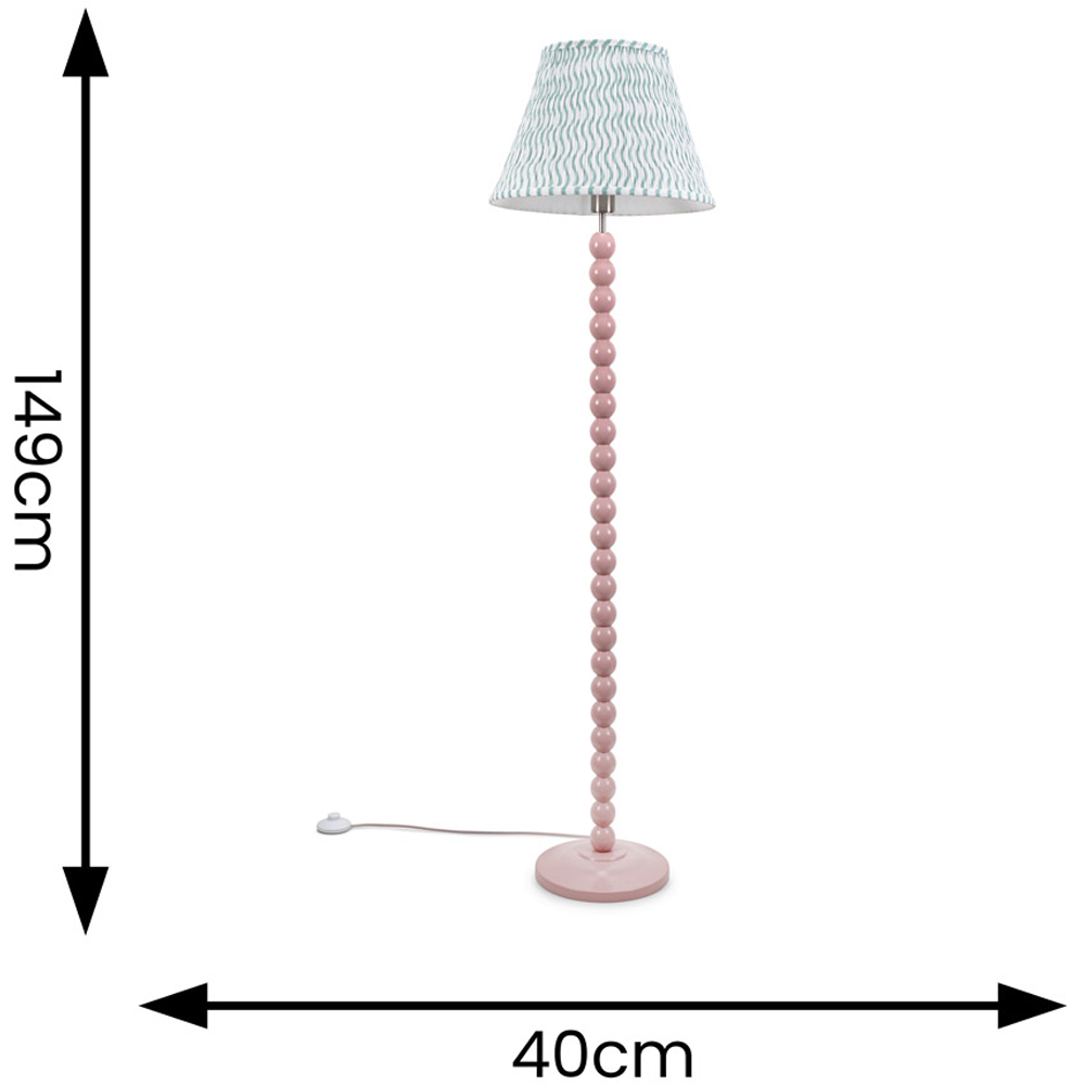 ValueLights Bobbins Green Arrow Shade Rose Pink LED Floor Lamp Image 6