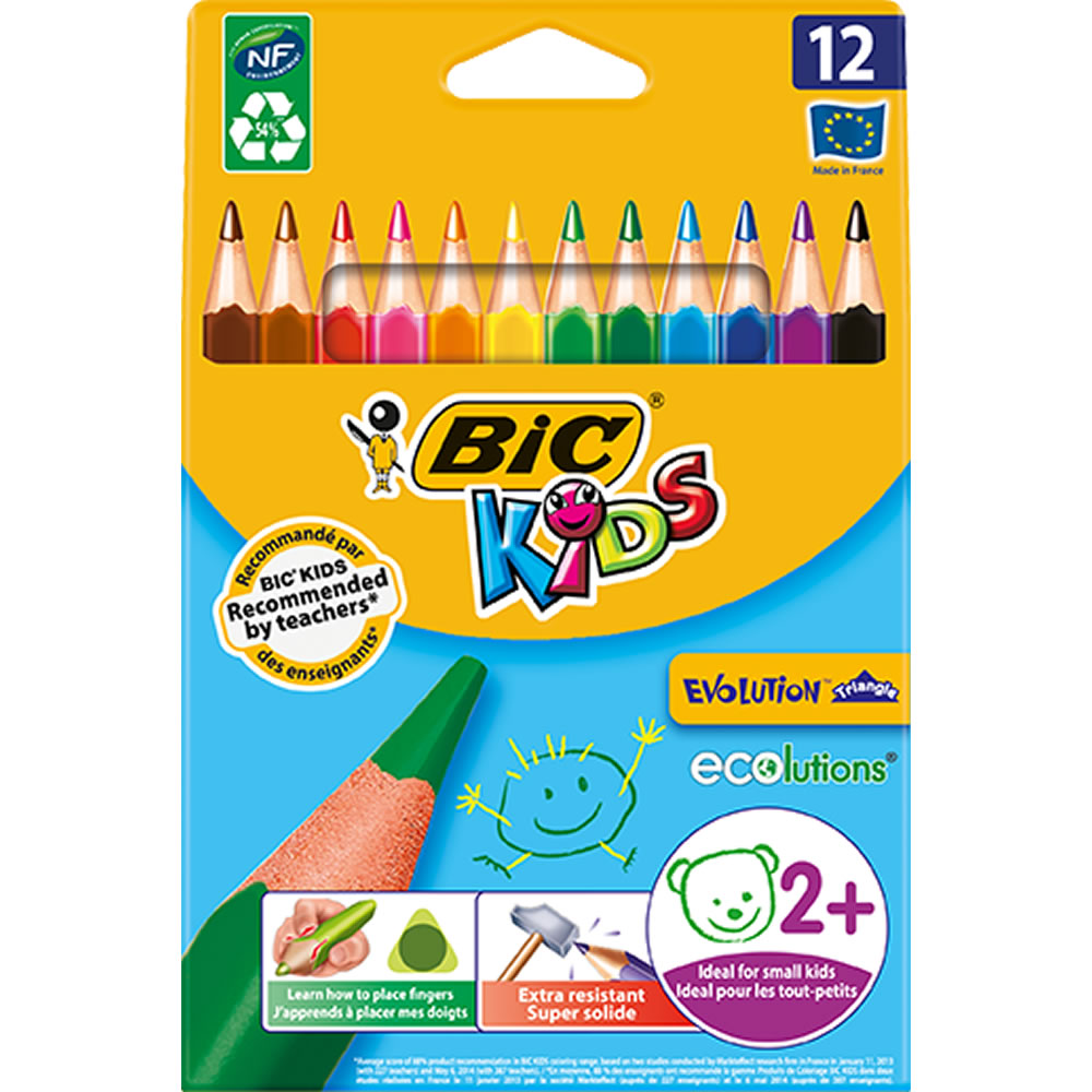 Bic Kids Evolutions Triangle Colouring Pencils 12 pack Image