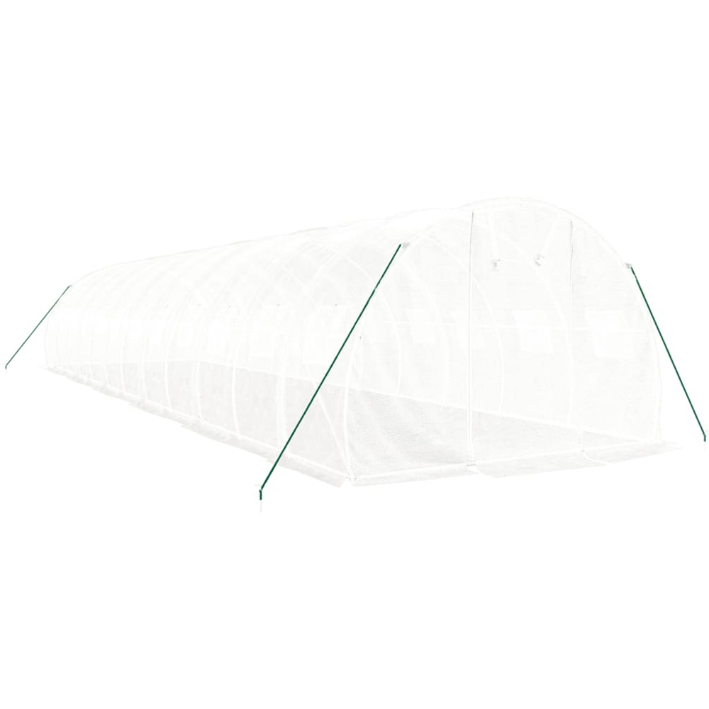 vidaXL White Polyethylene Galvanised Steel Frame 39.3 x 9.8ft Greenhouse Image 2