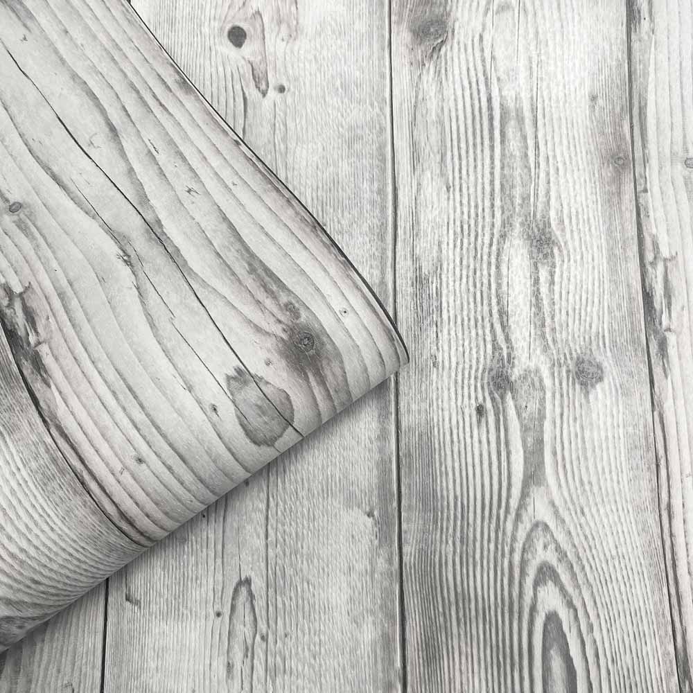 Muriva Timber Planks Grey Wallpaper Image 2