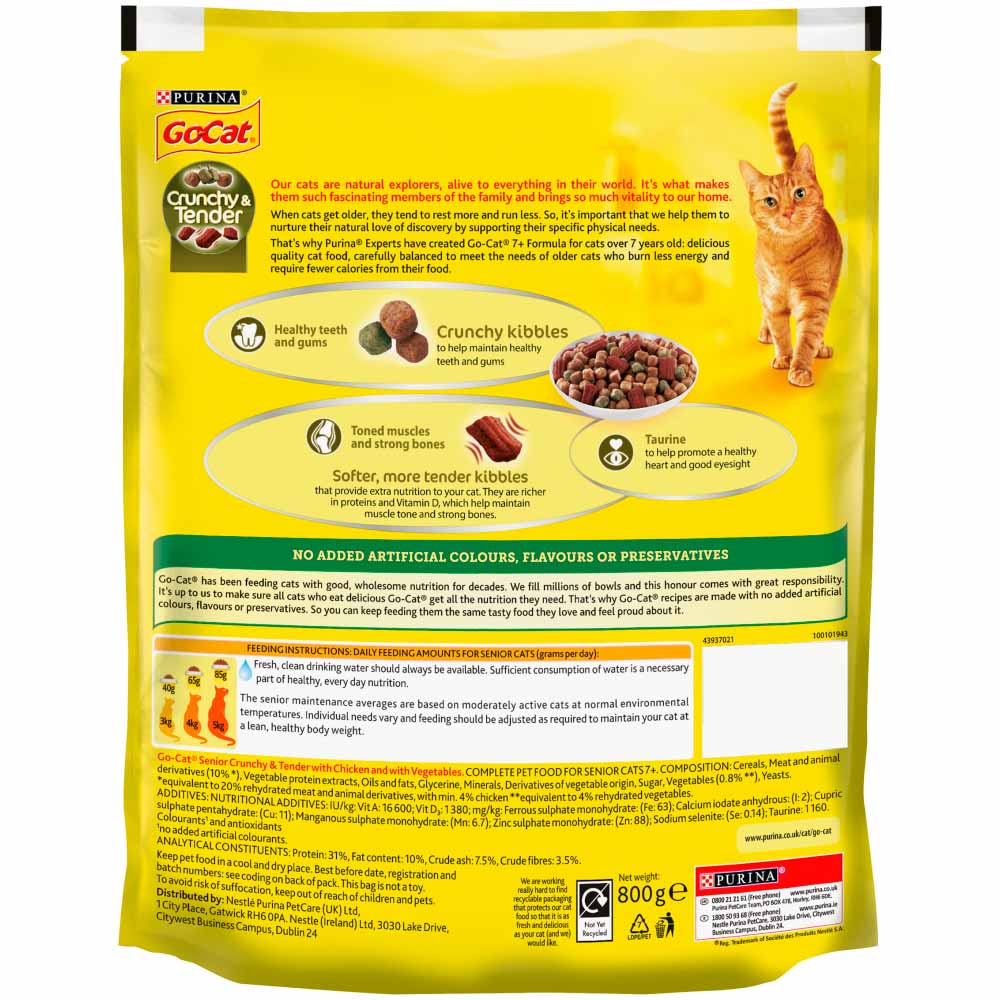 Go-Cat Crunchy and Tender Senior Cat Food Chicken 800g Image 3