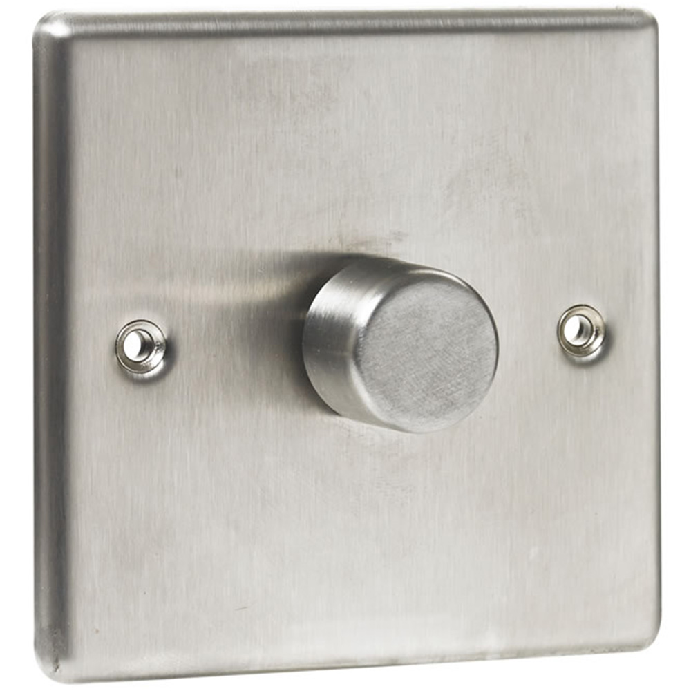 Wilko Single 400W Steel Dimmer Light Switch Wilko