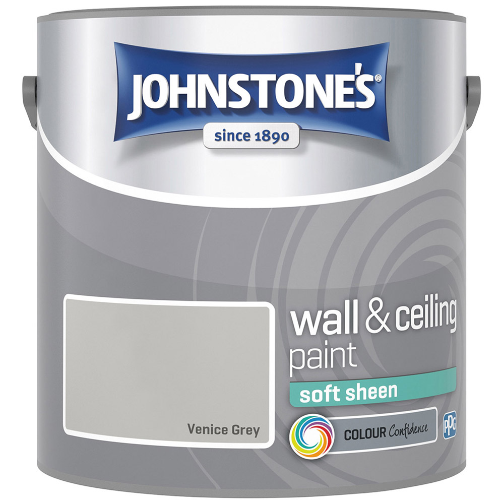 Johnstone's Walls & Ceilings Venice Grey Soft Sheen Emulsion Paint 2.5L Image 2