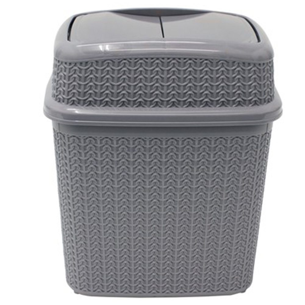 JVL Loop Grey Push Top Bin 10L Image 1