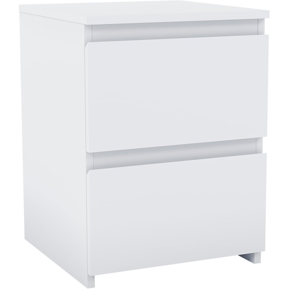 VIDA DESIGNS Denver 2 Drawer White Bedside Table Image 2