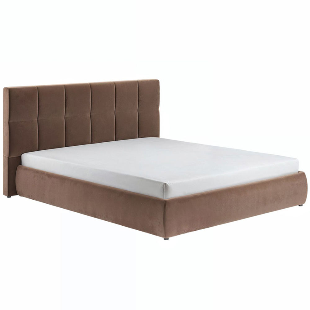 Solace+Co Mika Double Chocolate Velvet Ottoman Bed Image 2