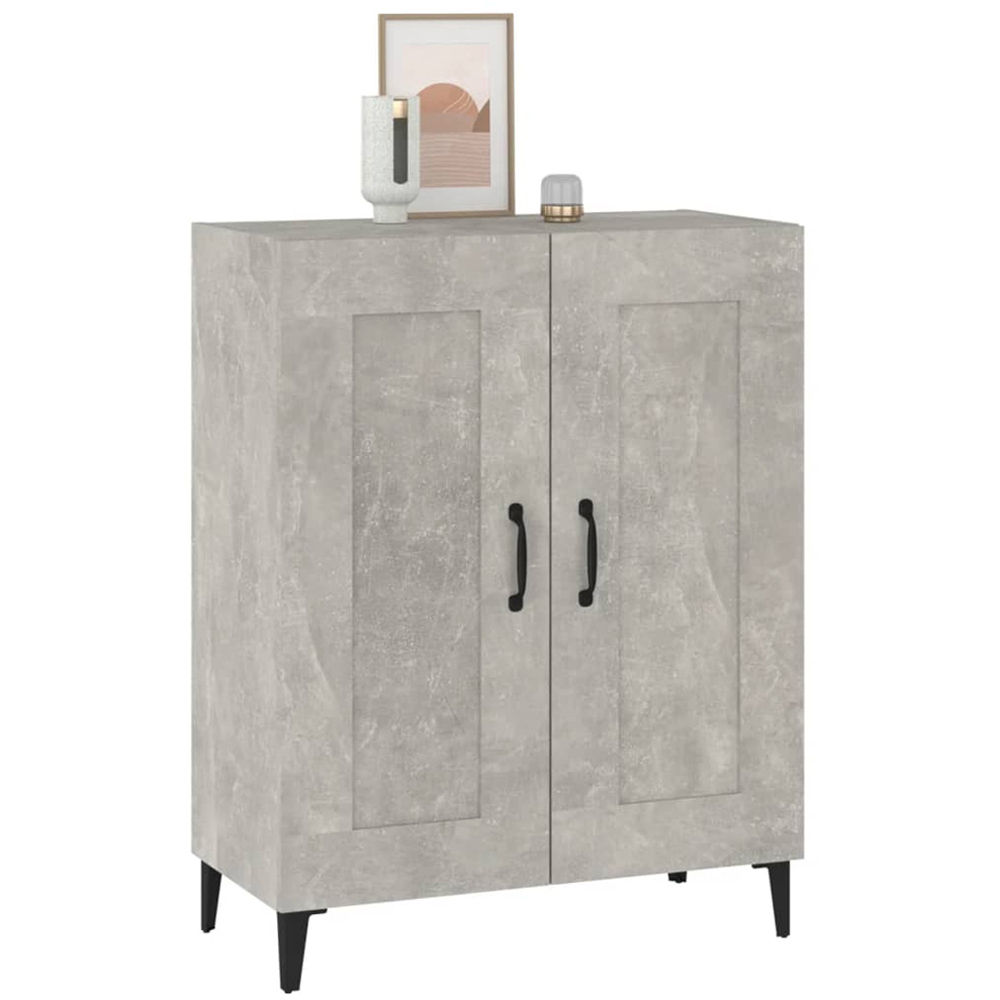 vidaXL 2 Door Concrete Grey Wooden Sideboard Image 5