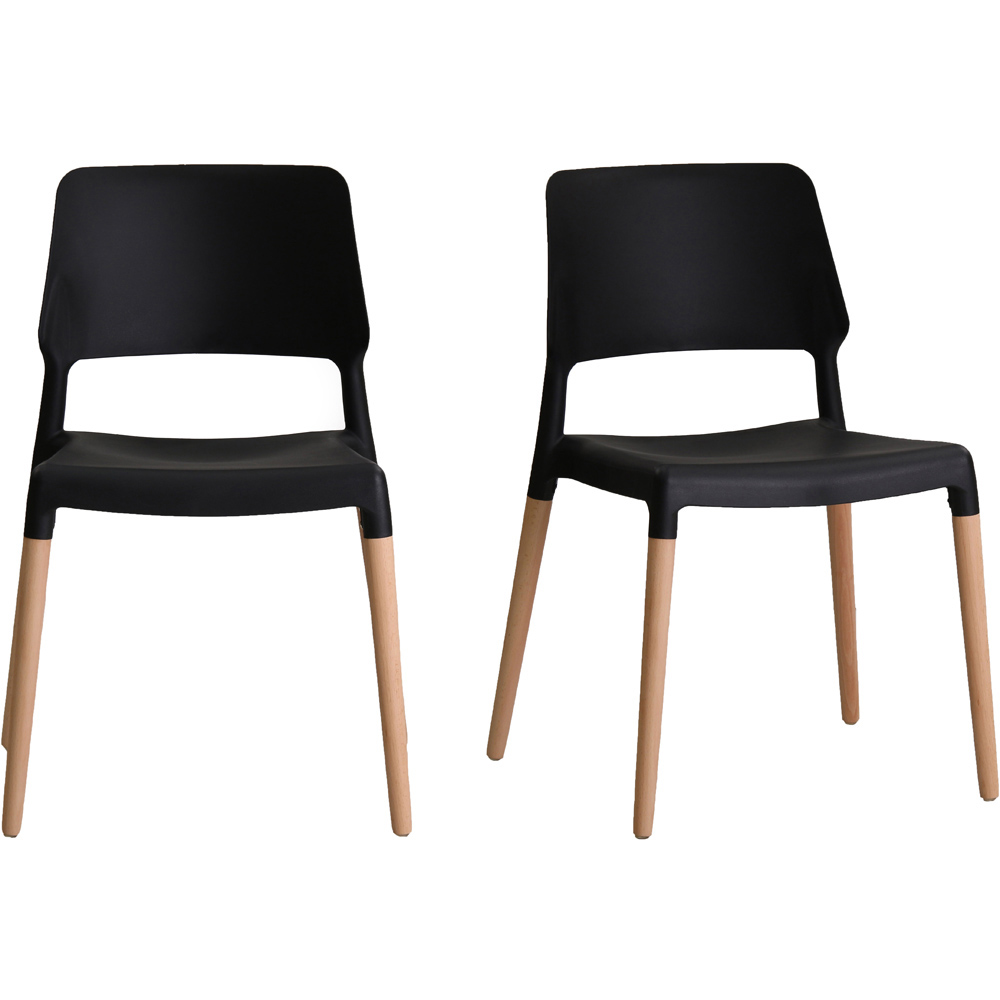 Riva Set of 2 Black Dining Chair Image 2
